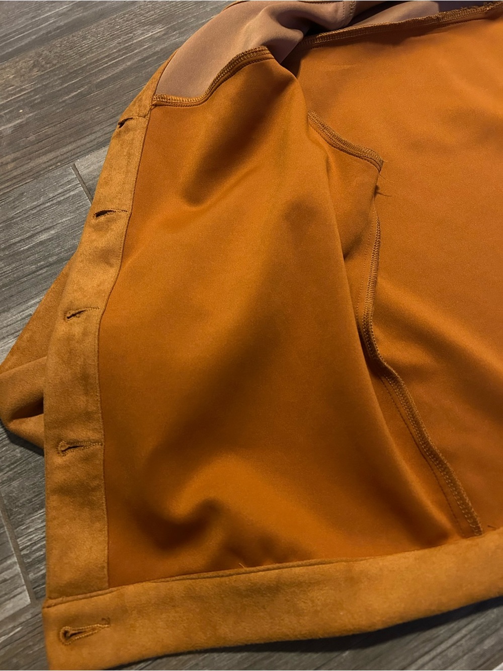 Fringed Suede (Like) Western Jacket in Tan with Multicolor Yoke Fashion Express - Picture 8 of 14